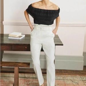 Boden Carrie Paperbag Pants in Ivory.  NWT
